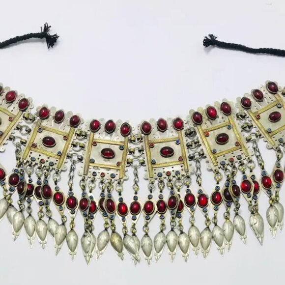 Vintage Turkmen Kuchi Belt, Handmade Belly Belt, Boho Turkmen Belly Dance Belt, - Picture 11 of 16